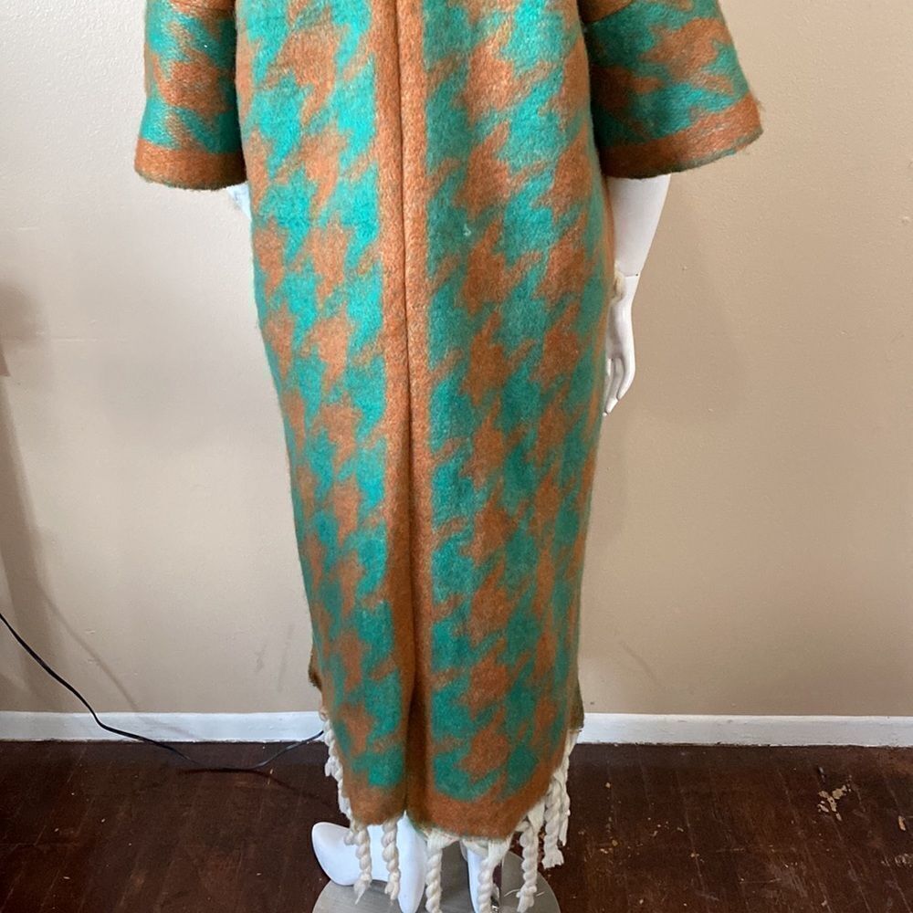 NWOT Warm Long Knit Tassel Winter Cardigan - Green & Chestnut - Picture 9 of 15